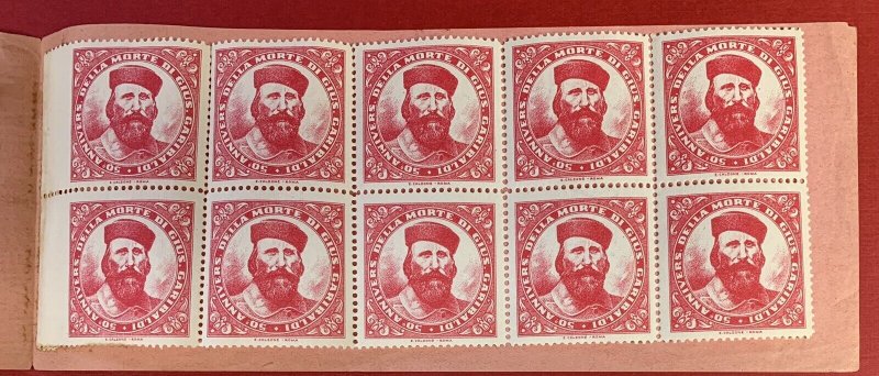 Garibaldi, 1932, 5 Diff. Booklets, Each with a Pane of 10 Poster Stamps, Rare 