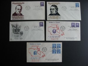 Canada Bennett Tupper FDC Sc 357-8 5 different cachet, config first day covers