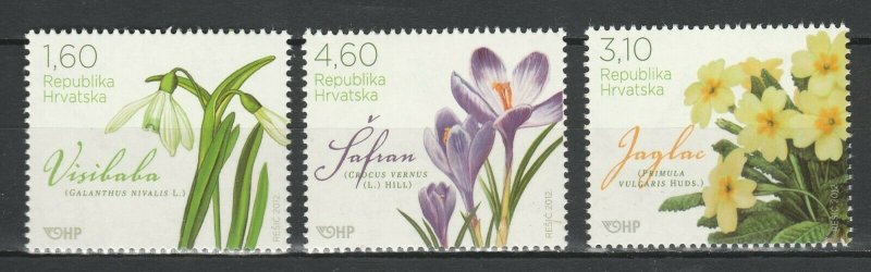 Croatia 2012 Flowers 3 MNH Stamps