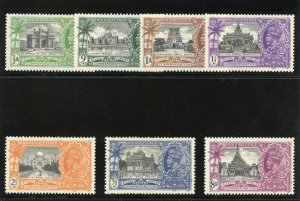 India 1935 KGV Silver Jubilee set with White Gum superb MNH. SG 240-246.