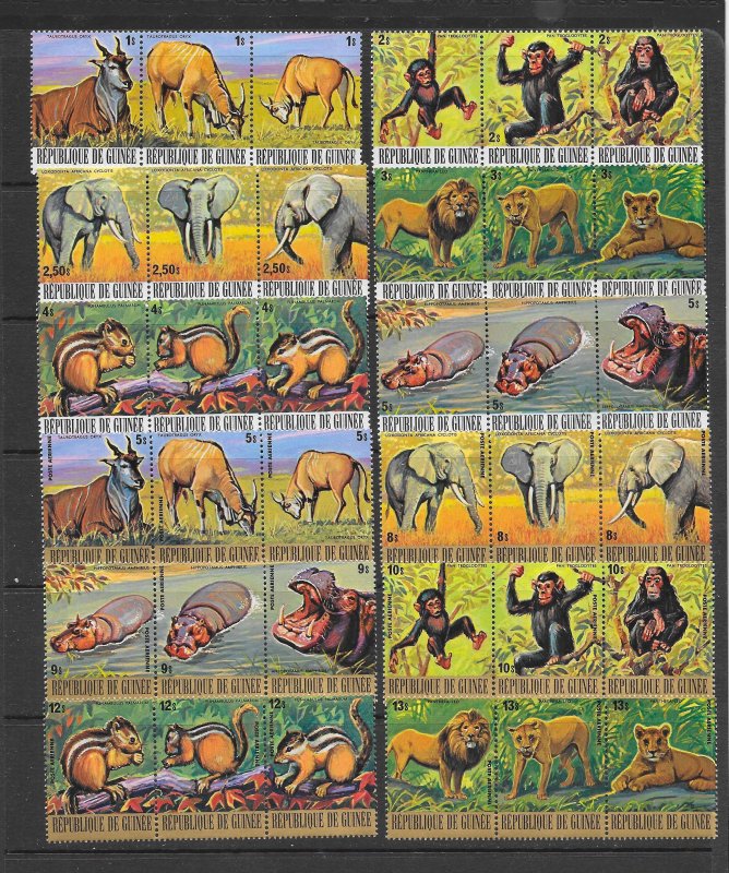 GUINEA -CLEARANCE SALE!  #752-7,C137-42 ANIMALS MNH