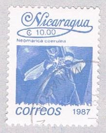 Nicaragua Flower blue 10 - pickastamp (AP108710)