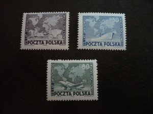 Stamps - Poland - Scott# 457-459 - Mint Never Hinged Set of 3 Stamps