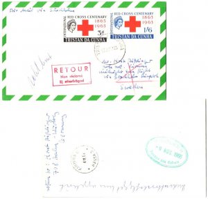 Tristan Da Cunha 3d and 1/6 Red Cross Centenary 1966 Tristan da Cunha Airmail...