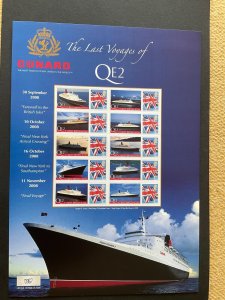 2008 The Last Voyage of the QE2 Cunard  Limited Edition Smiler Sheet BC-171 U/M