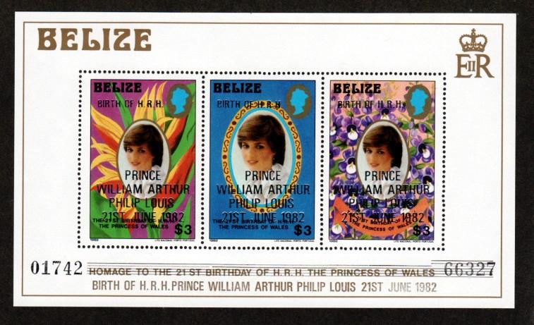 Belize 634 Mint NH MNH S/S Birth of Prince William $12 Catalog!