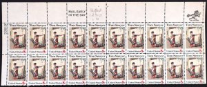 U.S. Mint Stamp Scott #1470 8c Tom Sawyer EFO: 8c Color Shift Strip of 20. NH.