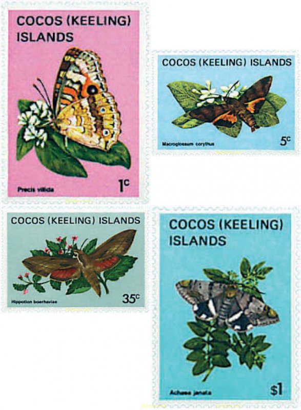 207876 MNH COCOS Islas 1982 MARIPOSAS