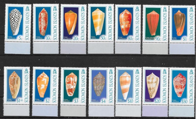 SOLOMON ISLANDS SG1202/15 2006 CONE SHELLS SET MNH (r)