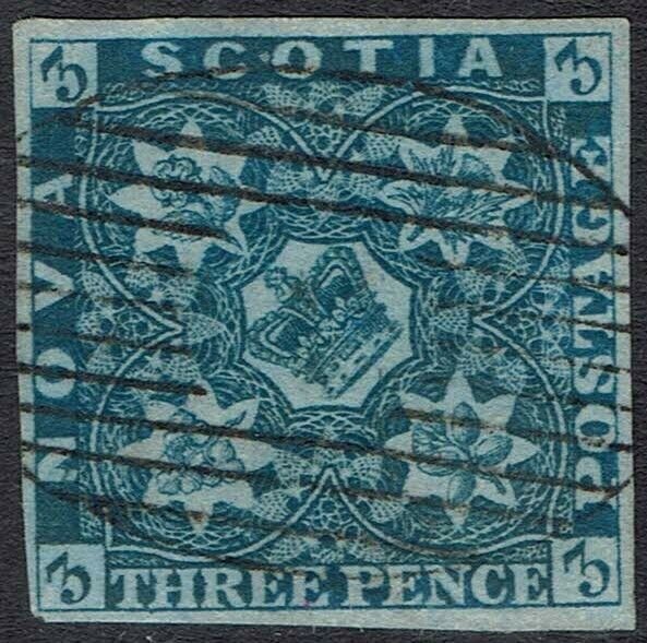 NOVA SCOTIA 1851 CROWN AND FLOWERS 3D USED 