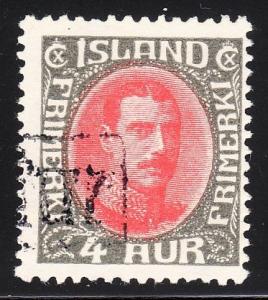 Iceland 178 -  FVF used - rev ccl - (Facit X 5) - CV $12.50