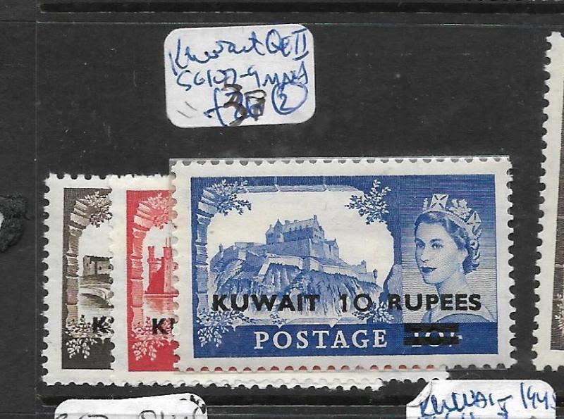 KUWAIT (P0604B) ON G.B. QEII  HI VALUES SG 107-9  MNH