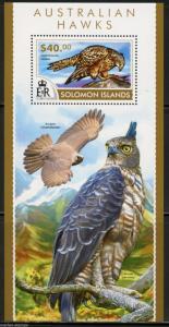 SOLOMON ISLANDS 2015 HAWKS  SOUVENIR SHEET   MINT NH