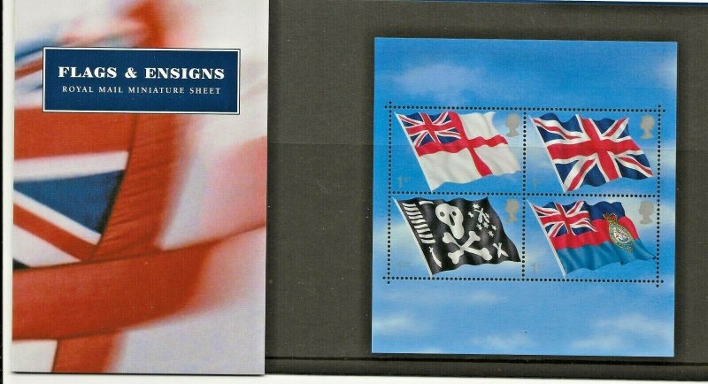 2001 FLAGS AND ENSIGNS MINIATURE SHEET PRESENTATION PACK M06