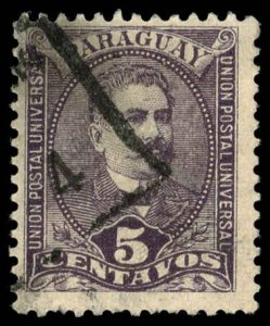 PARAGUAY Sc 36 USED - 1893 5c -  Higinio Uriarte