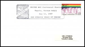 US Centennial United Way 1987 Topeka,KS Cancel Cover