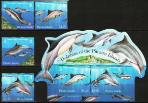 2012	Pitcairn	marine life dolphins set+s/s MNH	289