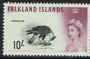 FALKLAND ISLANDS 1960 QEII BIRD 10/- MNH **