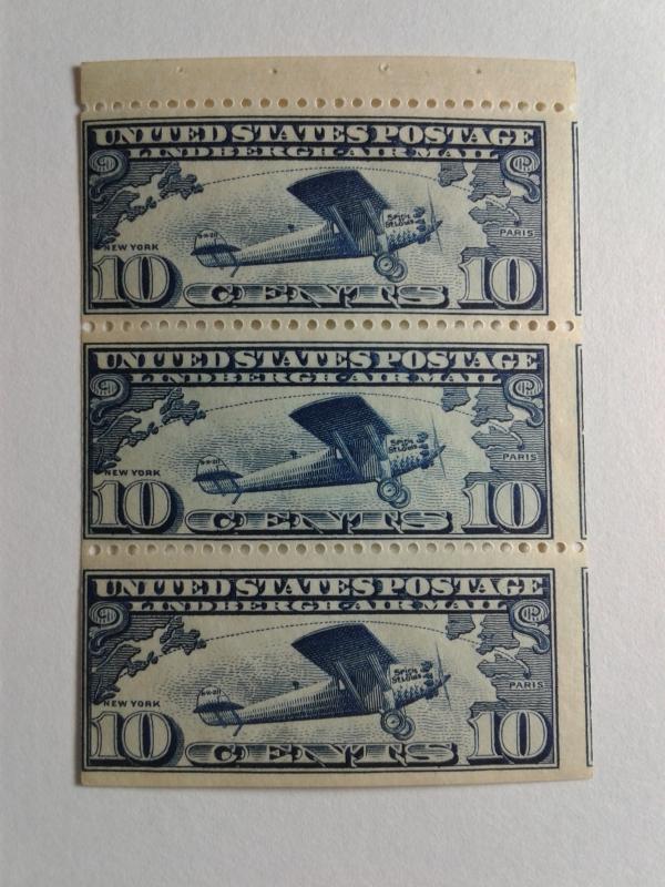 SCOTT # C10A AIR MAIL AMAZING TEN CENT EFO  AIR PLANE PANE GEM MINT NEVER HINGED