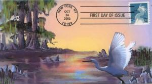 2003 Snowy Egret Coil (Scott 3829) Heritage FDC