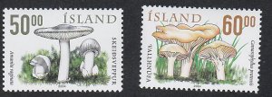 Iceland # 1021-1022, Mushrooms, Mint NH, 1/2 Cat