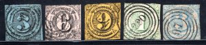 Thurn and Taxis #44-48 Used,   F/VF.   CV $83.50   ...   6340039