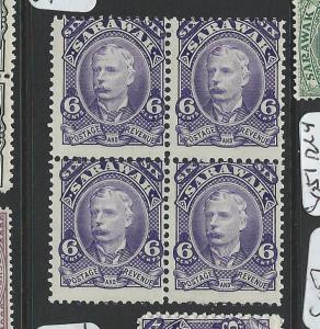 SARAWAK (P0703B) BROOKE 6C  SG30 BL OF 4    MNH