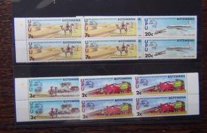 Botswana 1974 Centenary of UPU in block x 4 MNH