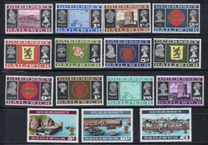 Guernsey Sc 8//23 ( no 19) 1969 long stamp set mint