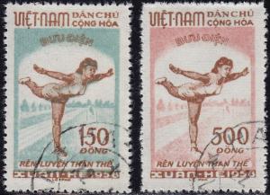 Vietnam (North) - 1958 - Scott #67-68 - used - Phys Ed