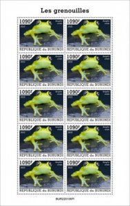 Burundi - 2022 Green Bright-eyed Frog - 10 Stamp Sheet - BUR2201097f