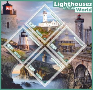 Stamps. Lighthouses  2019 year 1+1 sheets perforated