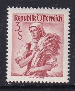 Austria    #551a  MNH   1958  costumes  3s   on white paper