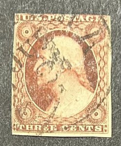 US Scott #10 F/VF Used CV $190/ Price $75 + FREE shipping!