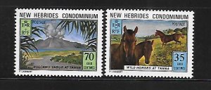 New Hebrides British 1973 Wild Horses Volcano Sc 177-178 MNH A1912