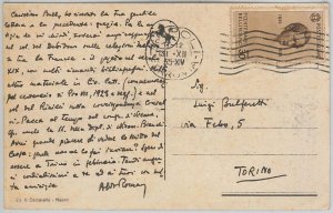 65433 - ITALY - Postal History -  single BELLINI stamp on POSTCARD - 1935