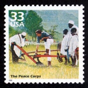 1999 Celebrate the 1960s Peace Corps Single 33c Postage Stamp, Sc#3188f, MNH, OG