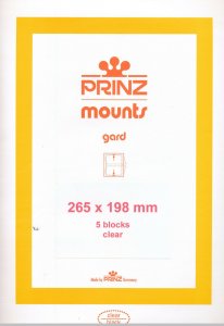 Prinz Scott Stamp Mount 198/265 mm - CLEAR (Pack of 5)(198x265 198mm) STRIP 1075 