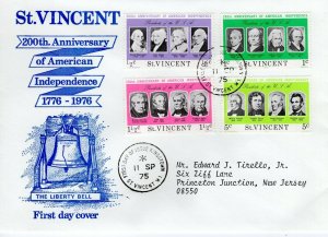 ST VINCENT  1975 The 200th Anniversary of American Revolution  FDC13830