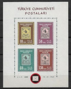 1963 Turkey Sc1601 Intl. Philatelic Federation MNH S/S