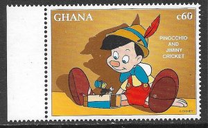GHANA 1996 DISNEY BEST FRIENDS 60ce Pinocchio Jiminy Cricket Sc 1897 MNH