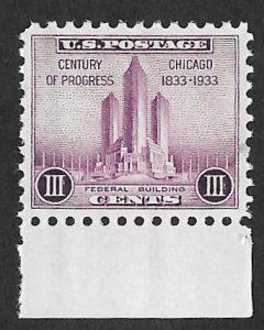 729 3 cents Century of Progress, Chicago mint OG NH EGRADED SUPERB 98 XXF