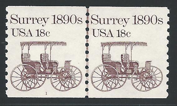 Scott 1907 Pl#1 Pair with Line, Never Hinged, Original Gu...