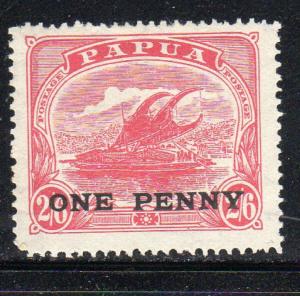 PAPUA NEW GUINEA  #79  1917 1p ON 42sg6p LAKATONI SURCHARGED   MINT VF LH O.G