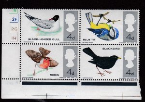 Great Britain # 464a, Birds, Block of Four Different, Mint NH, 1/2 Cat.