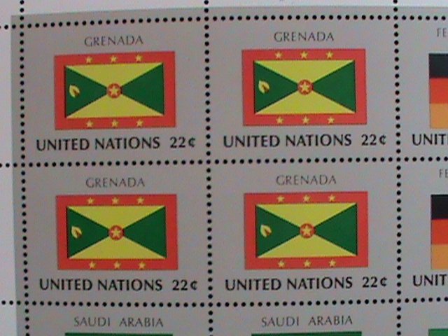 ​UNITED NATION-1985 SC#450-453  U. N. FLAGS SERIES MNH FULL SHEET- VERY FINE