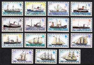 FALKLAND ISLANDS — SCOTT 260-274 (SG 331-345A)— MAIL SHIPS SET — MNH —SCV $24.50