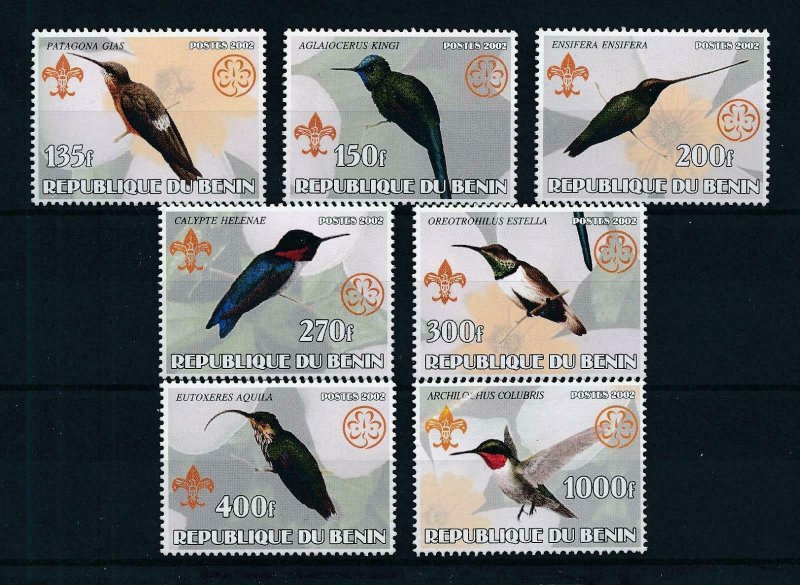 [105346] Benin private issue 2002 Birds vögel oiseaux kolibri scouting  MNH