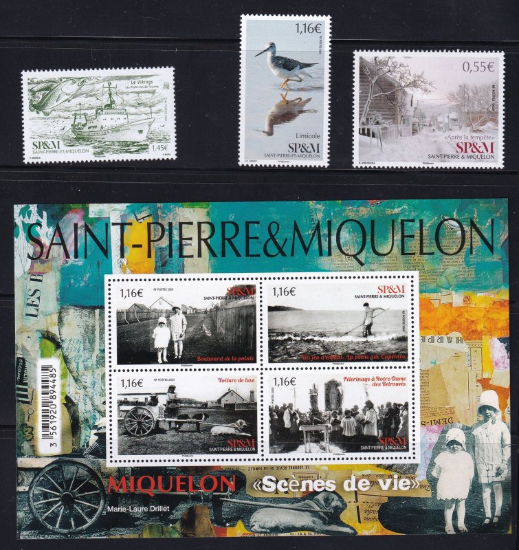 Saint-Pierre & Miquelon SPM 2020 - MNH Group of Singles + Sheet