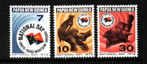 Papua New Guinea-Sc#352-4-unused NH set-1972-Unity Emblem-